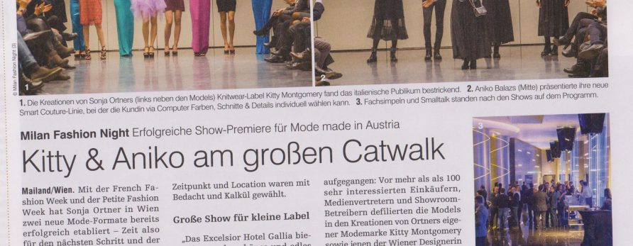 Kitty Montgomery at Milan Fashion Night – featured in the medianet luxury brands & retail magazine